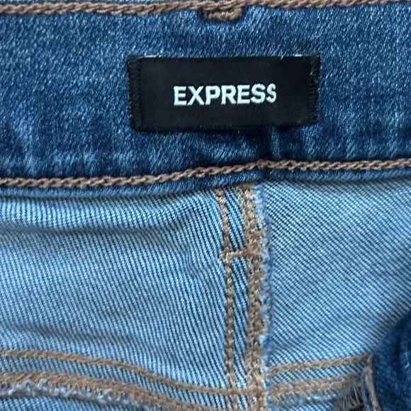 Express Women's Flare Jeans in Deep Blue - Picture 3 of 4